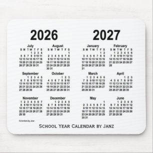 2026-2027 Weißer Schulkalender von Janz Mousepad