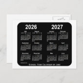2026-2027 White Neon School Calendar von Janz Postkarte (Vorne/Hinten)