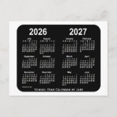 2026-2027 White Neon School Calendar von Janz Postkarte (Vorderseite)
