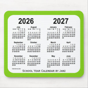 2026-2027 Yellow Green School Calendar von Janz Mousepad