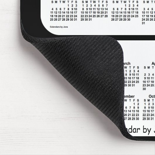 2026-2028 Schwarz-Weiß-Dreijahreskalender von Janz Mousepad (Ecke)