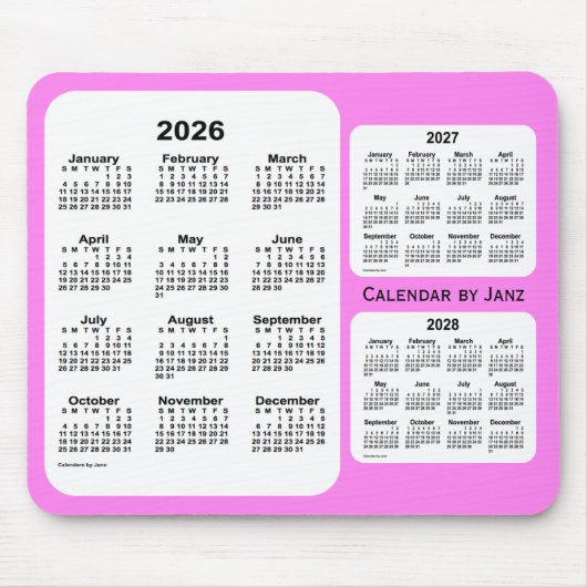 2026-2028 Violet 3 Year Calendar by Janz Mousepad (Vorne)