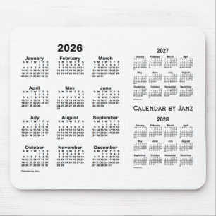 2026-2028 weißer 3-jähriger Kalender durch Janz Mousepad