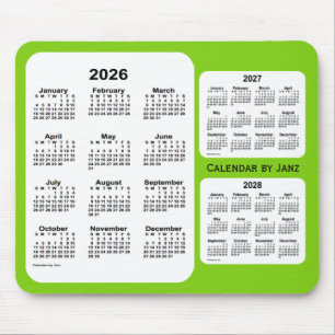 2026-2028 Yellow Green 3 Year Calendar by Janz Mousepad