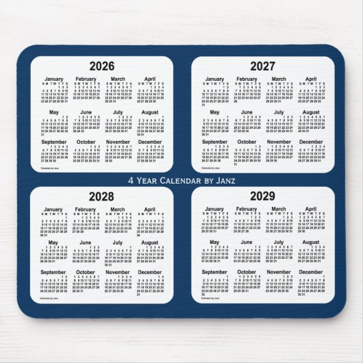 2026-2029 Polizeikasten Blue 4 Year Calendar by Ja Mousepad (Vorne)
