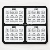 2026-2029 Schwarz-Weiß-Kalender von Janz Mousepad (Vorne)