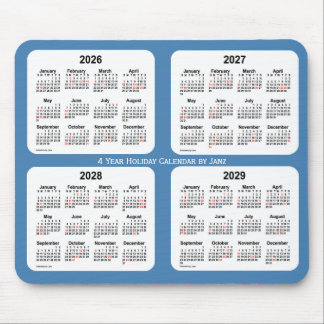 2026-2029 Steel Blue Holiday Calendar von Janz Mousepad