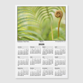 2026 5x7 Magnet-Kalender Amau Hawaiian Fern Magnetkarte