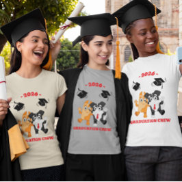 2026 Abschluss-Crew Süßer Cartoon-Hund Tri-Blend Shirt