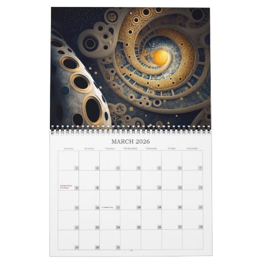 2026 Abstrakt Cosmos Surreal Space Art Kalender (Mär 2026)