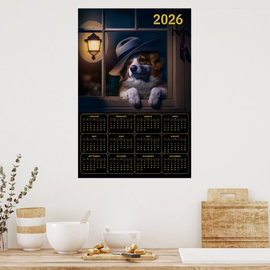 2026 AI‑Generated Australian Shepherd Calendar  Poster (Küche)