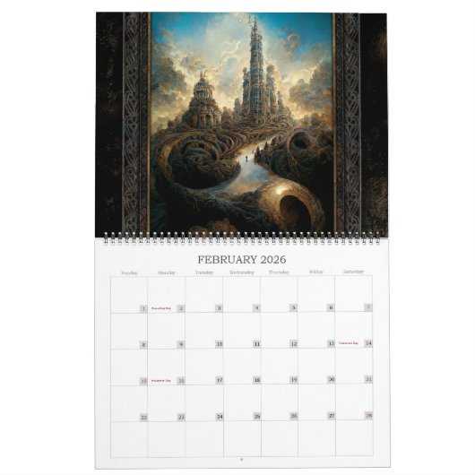 2026 Alien Architecture Surreal Art Calendar Kalender (Feb 2026)