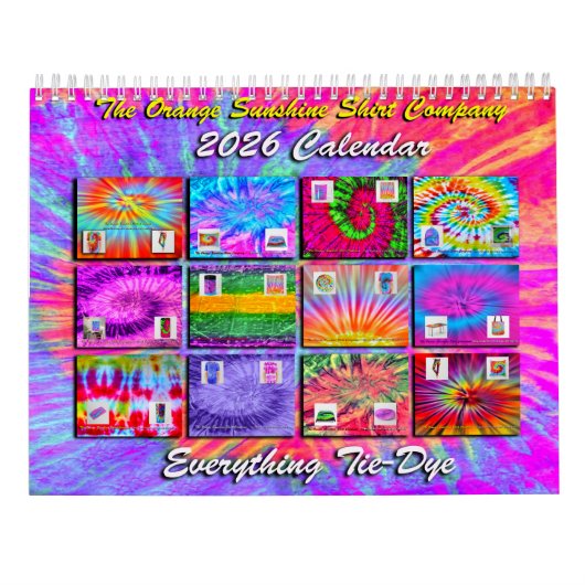 2026 Alles Tie-Dye-Kalender Kalender (Rückseite)