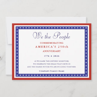 2026 America 250 Formal Patriotic US Constitution Feiertagskarte