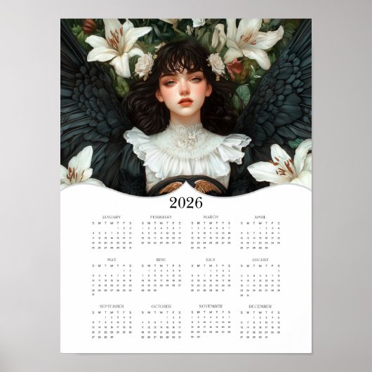 2026 Angel Volljähriger Mauerkalender Poster (Vorne)