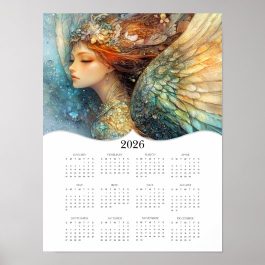 2026 Angel Volljähriger Mauerkalender Poster (Vorne)