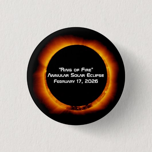 2026 Annular Ring of Fire Solar Eclipse Button (Vorderseite)