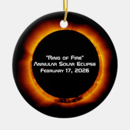 2026 Annular Ring of Fire Solar Eclipse Keramik Ornament