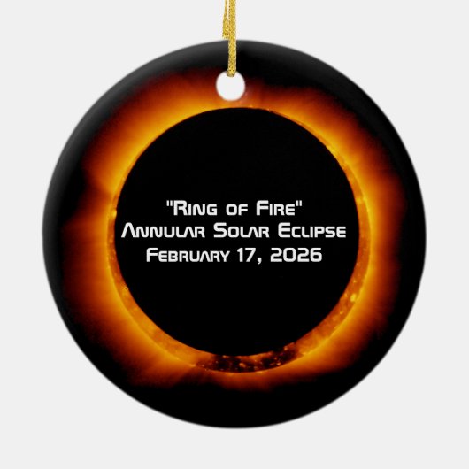 2026 Annular Ring of Fire Solar Eclipse Keramik Ornament (Hinten)