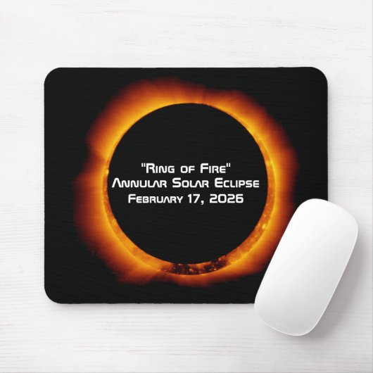 2026 Annular Ring of Fire Solar Eclipse Mousepad (Mit Mouse)