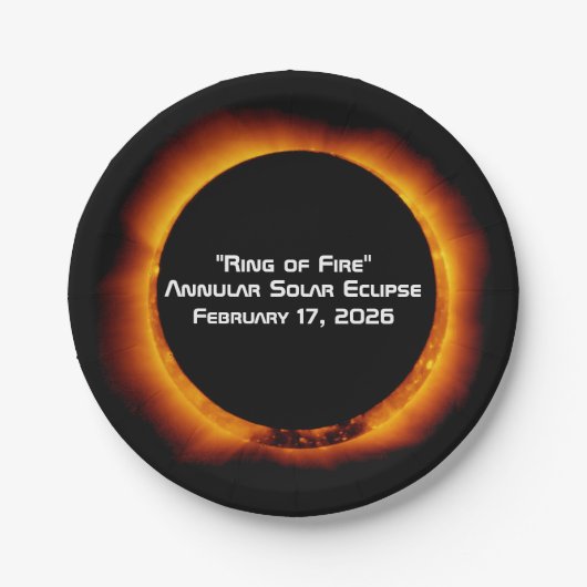 2026 Annular Ring of Fire Solar Eclipse Pappteller (Vorderseite)
