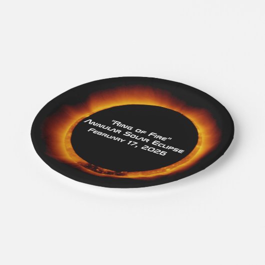 2026 Annular Ring of Fire Solar Eclipse Pappteller (Schrägansicht)