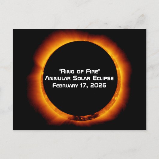 2026 Annular Ring of Fire Solar Eclipse Postkarte (Vorderseite)