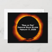 2026 Annular Ring of Fire Solar Eclipse Postkarte (Vorne/Hinten)