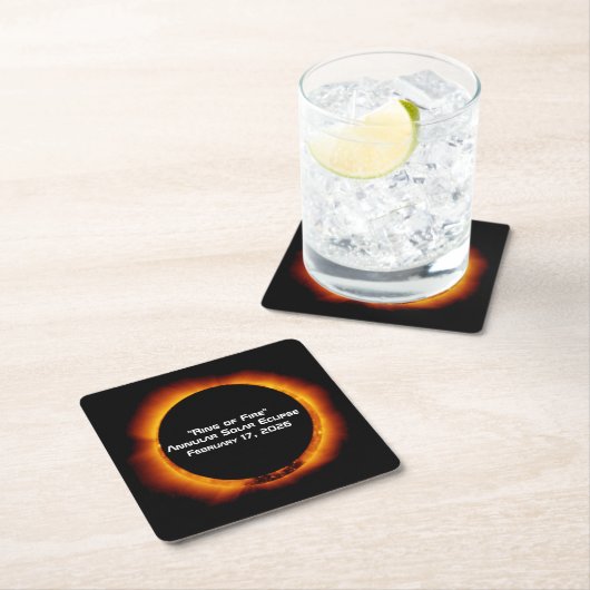 2026 Annular Ring of Fire Solar Eclipse Rechteckiger Pappuntersetzer (Vor Ort)