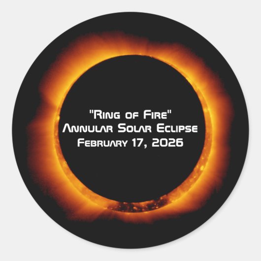 2026 Annular Ring of Fire Solar Eclipse Runder Aufkleber (Vorderseite)