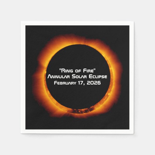 2026 Annular Ring of Fire Solar Eclipse Serviette (Vorderseite)