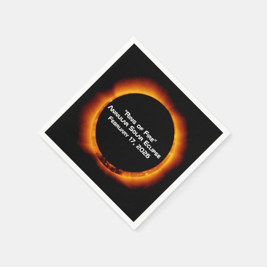 2026 Annular Ring of Fire Solar Eclipse Serviette (Ecke)