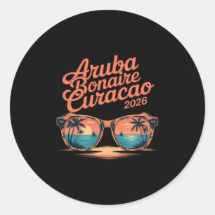 2026 Aru Bonaire Curacao Familienurlaub Freunde G Runder Aufkleber