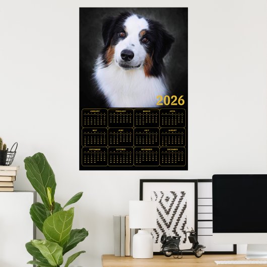 2026 Australian Shepherd Kalender Poster (Heimbüro)