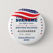 2026 Authorized Volunteer Election Campaign ID  Button (Vorderseite)