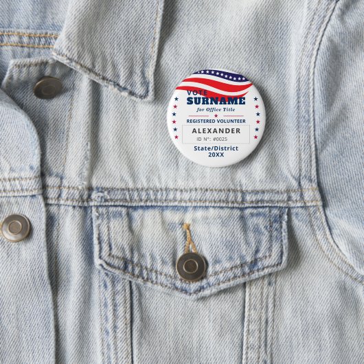 2026 Authorized Volunteer Election Campaign ID Button (Beispiel)