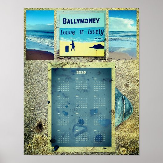2026 Ballymoney Beach Wall Calendar Poster (Vorne)