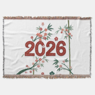2026 Bambuszahlen mit Kirschblüten Decke