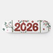 2026 Bambuszahlen mit Kirschblüten  Skateboard (Horizontal)