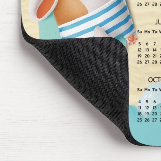 2026 Beach Dog Desk Calendar Mouse Pad Mousepad (Ecke)
