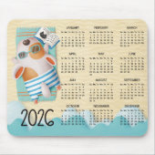 2026 Beach Dog Desk Calendar Mouse Pad Mousepad (Vorne)