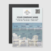 2026 Beach Magnet Kalender Business Logo QR Code (Vorne/Hinten)