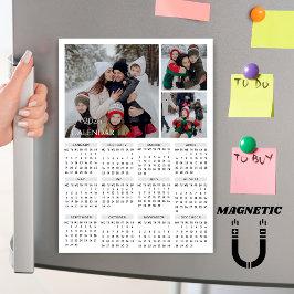 2026 bearbeitbarer farbiger Kalender-Foto-Collage- Magnetkarte