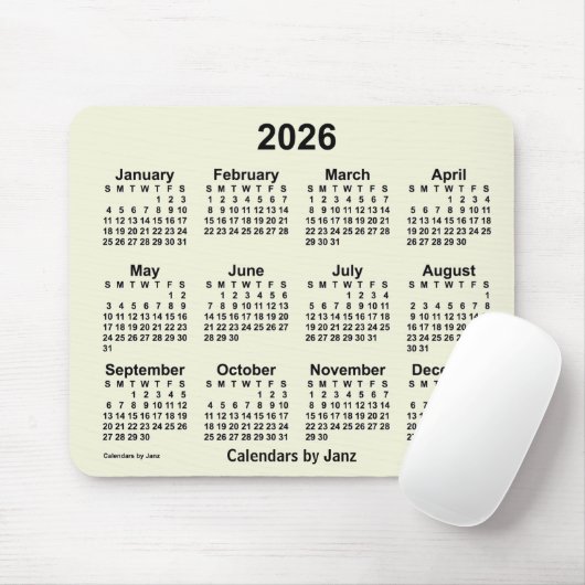 2026 Beige Kalender von Janz Mouse Pad Mousepad (Mit Mouse)