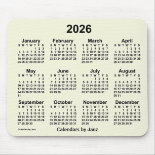 2026 Beige Kalender von Janz Mouse Pad Mousepad