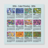 2026 Benutzerdefinierter Blutefarbenkalender Sonnt Magnetkarte (Vorderseite)