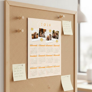 2026 Benutzerdefinierter Foto-Kalender Magnetkarte