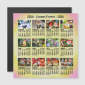 2026 Benutzerdefiniertes Foto Gnome Kalender Sonnt Magnetkarte (Vorne/Hinten)