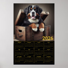 2026 Bernese Mountain Dog Calendar Poster