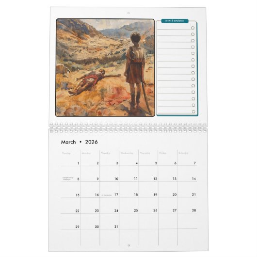 2026 Bibelszenen & Landschaften 12 Monate Kalender (Mär 2026)